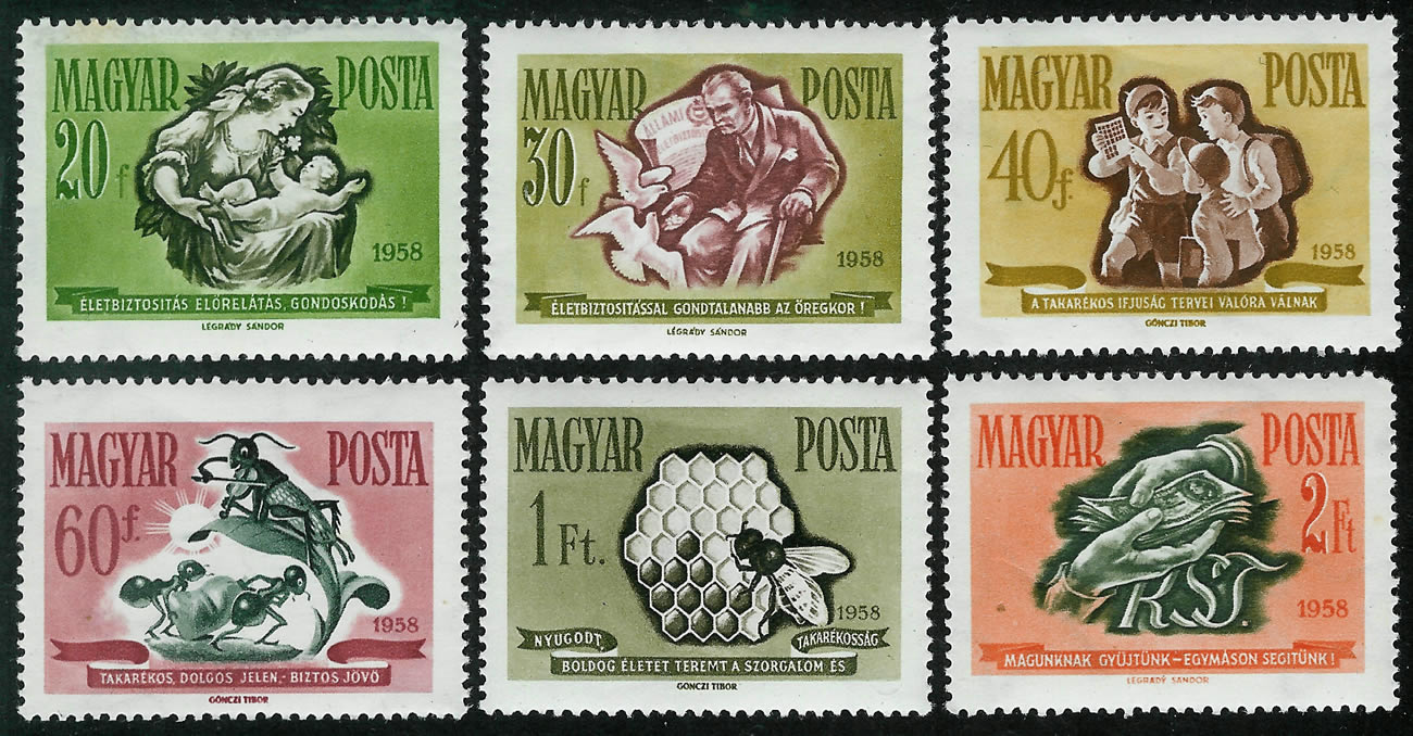 Serie de 6 sellos dedicados a las