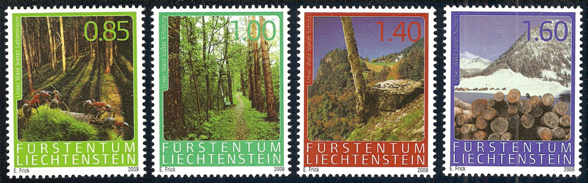 Liechtenstein 4 valores Bosque 2009