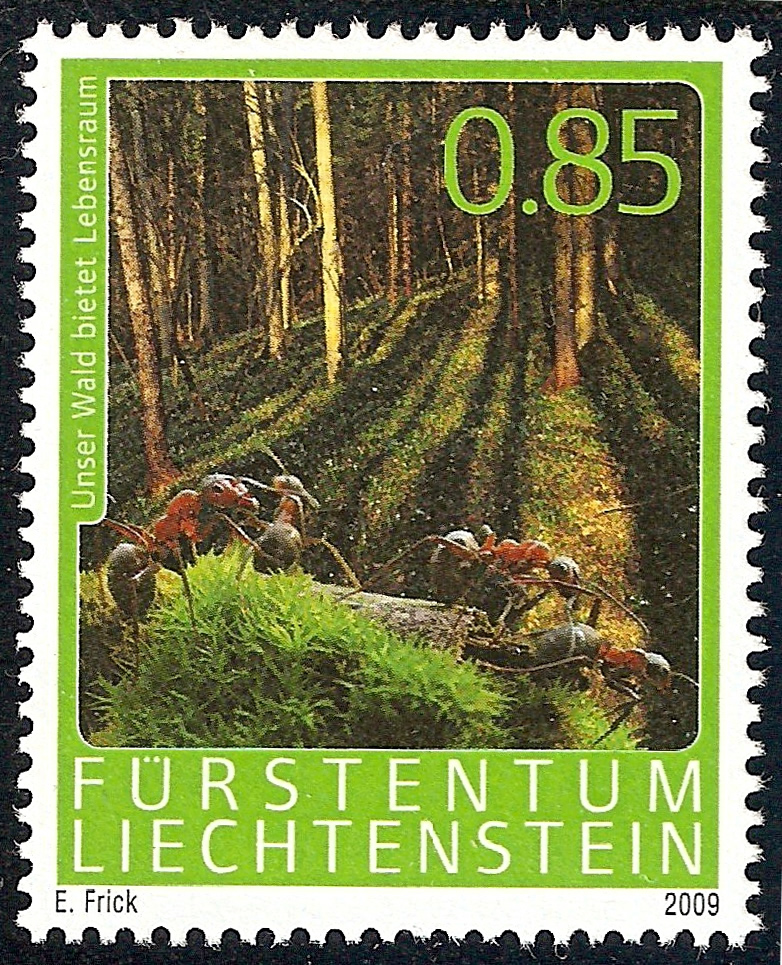 Liechtenstein sello de hormigas Formica serie Bosque 2009