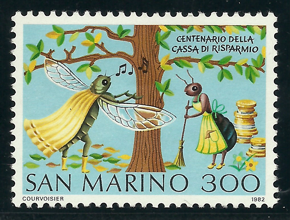San Marino 1982 La cigarra y la hormiga