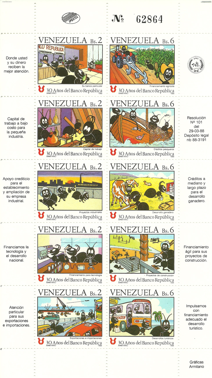 Venezuela 1988 Comic 30 Aniversario del Banco de la Repblica