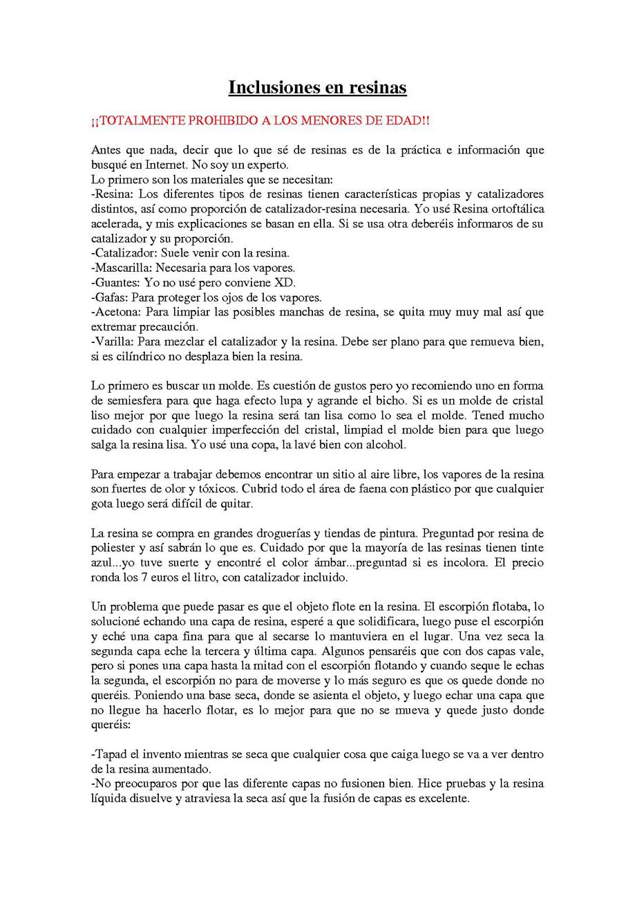 Inclusiones en resina 1/3