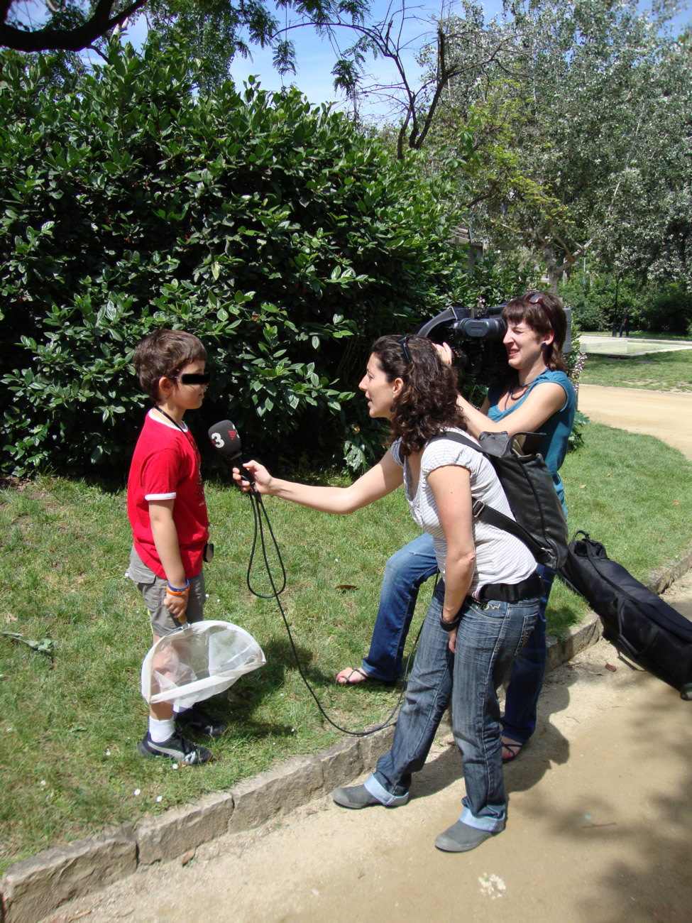 Bioblitz Parc de la Ciutadella, BCN. 13.06.10, TV3 entrevistando a uno de los nios participantes