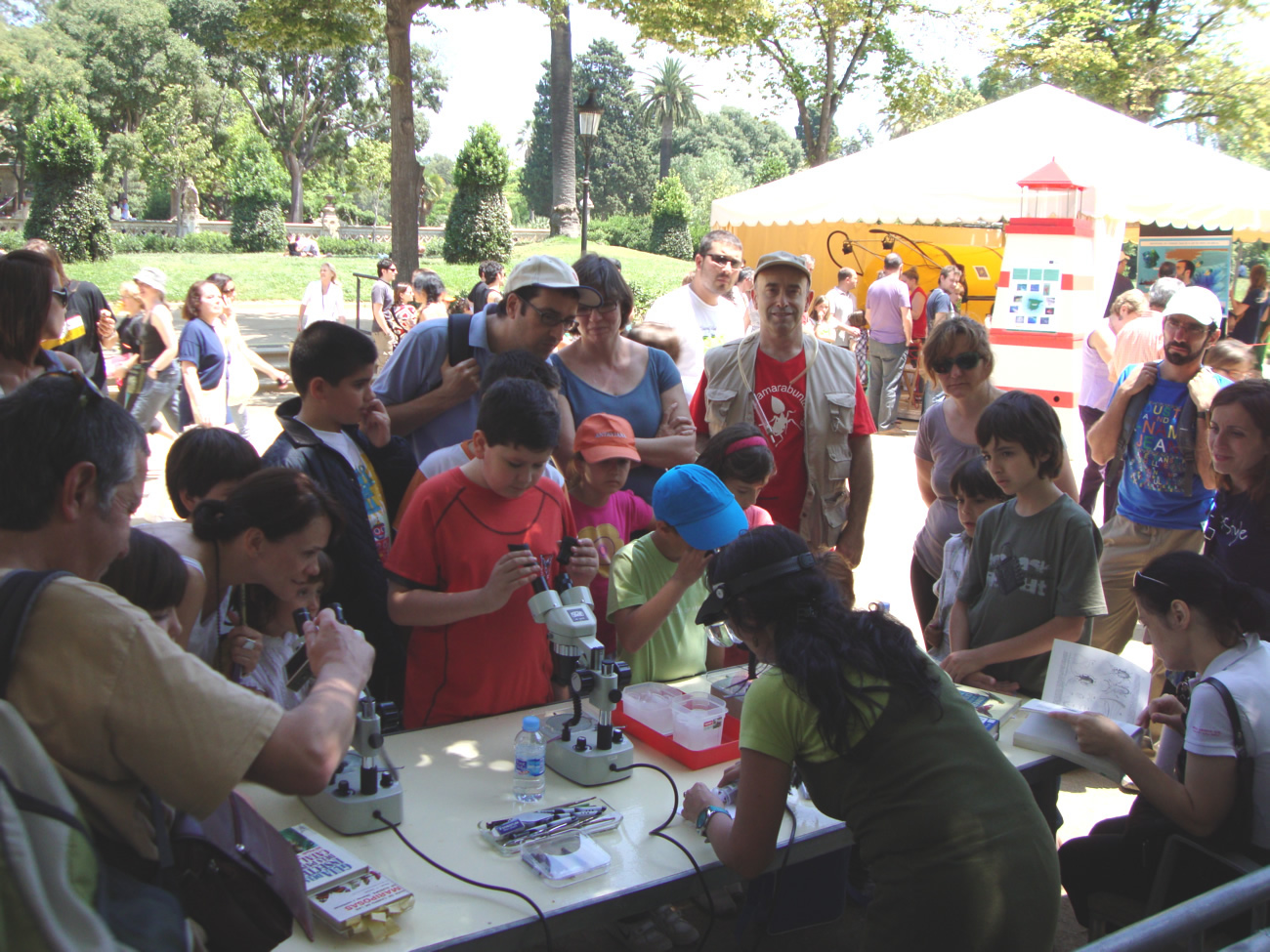 Bioblitz Parc de la Ciutadella, BCN. 13.06.12, Taller con lupas xauxa