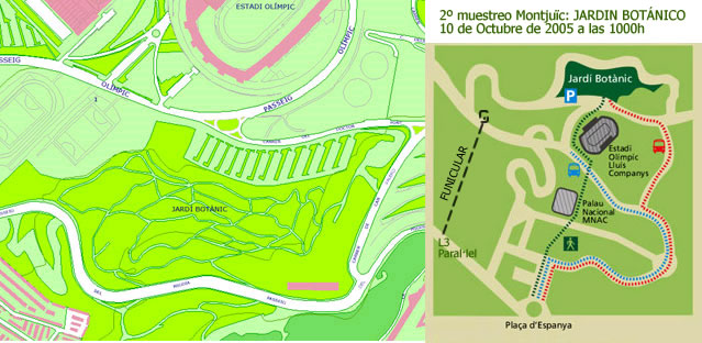 2� muestreo Montju�c: Jard�n bot�nico (mapa)