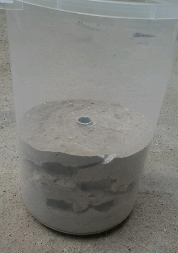 hormiguero de cemento blanco y arena